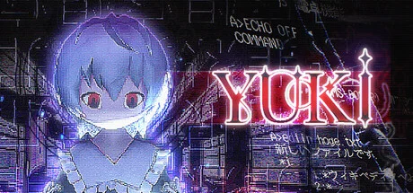 Yuki key art featuring a blue-haired character beside the glowing game title.